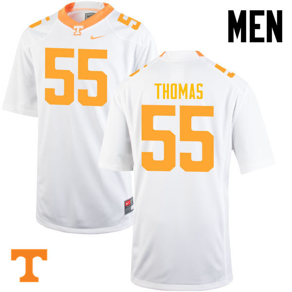 Men #55 Coleman Thomas Tennessee Volunteers College Football Jerseys-White